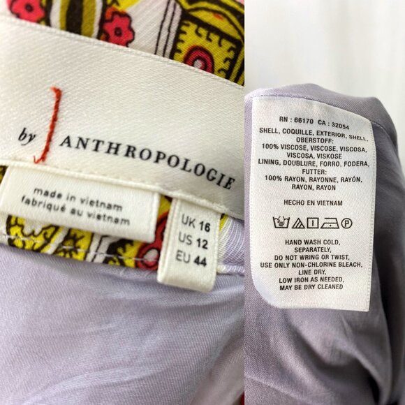 Anthropologie Echarpe scarf retro pleated pockets lavender midi skirt large - Picture 7 of 9